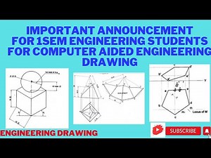 Announcement for 1st sem Engineering students for Computer aided Engineering drawing (CAED) subject