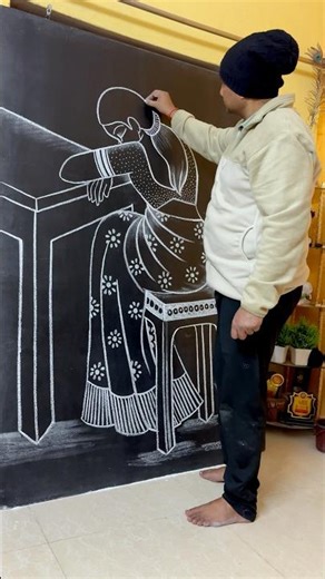 Learn to draw a sad sitting woman ☹️ #art #drawing #shortvideo