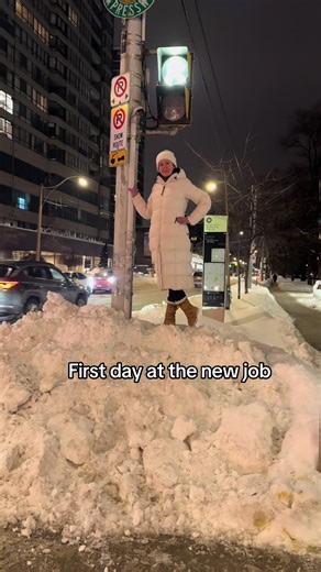 Just got a part-time job as a traffic light holder 🫠 #toronto #downtowntoronto #winter #viral #fyp