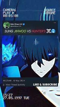 SUNG JINWOO VS HUNTER'S ☠️🥶 #anime #sololeveling #amv