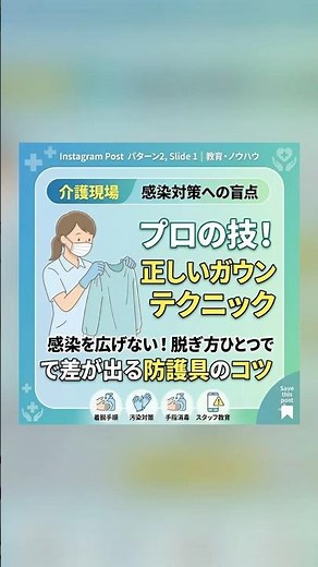 プロの技！正しいガウンテクニック感染を広げない！脱ぎ方ひとつでで差が出る防護具のコツ #看護師 #介護士 #ガウンテクニック#感染対策