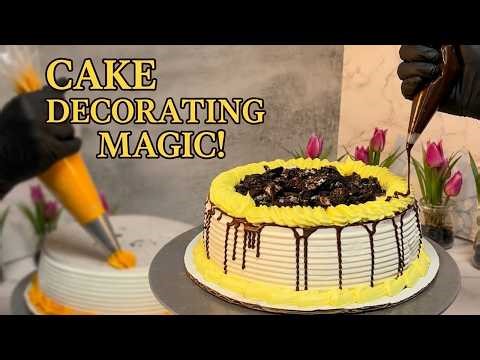 Amazing Ice Cream Cake Decorating | Chocolate Drizzle & Frosting Tutorial