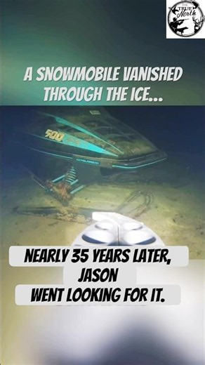 A snowmobile vanished through the ice…