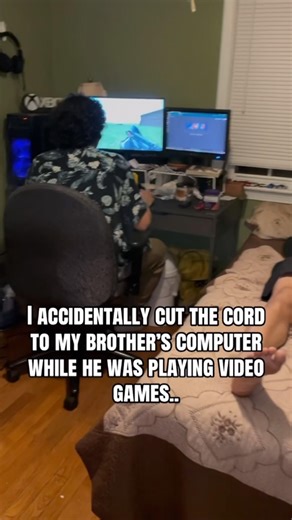 I Accidentally Cut The Cord To My Brother’s Computer While He Was Playing Fortnite.. #shorts #viral