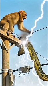 shocking fight between giant python and monkey. #fyp #viral #shorts #goviral #trending #highlights