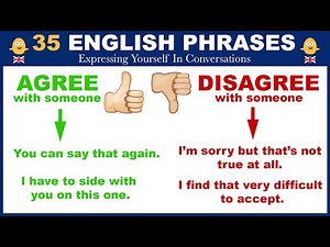 ENGLISH PHRASES - How To Agree and Disagree With Someone | Expressing Yourself in Conversations