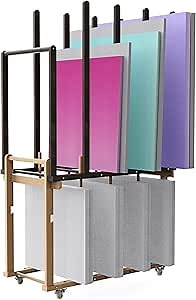 2-tier Art Canvas Storage rack with Handle & Caster Wheels for Large Framed Art Drawing Board, Panel, Paper for Art Studios, Artworks, Gallery