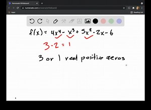 SOLVED:Use Descartes's Rule of Signs to determine the possible number of positive and negative real zeros for each given function. f(x)=4 x^4-x^3 5 x^2-2 x-6