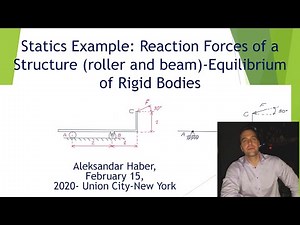 Compute Reaction Forces of a Body Supported by Rollers and Pins - Statics Tutorial