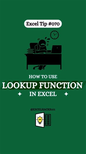 Excel LOOKUP Function | Data Search ka Easy & Smart Method | #excel #microsoft #shorts #video ...