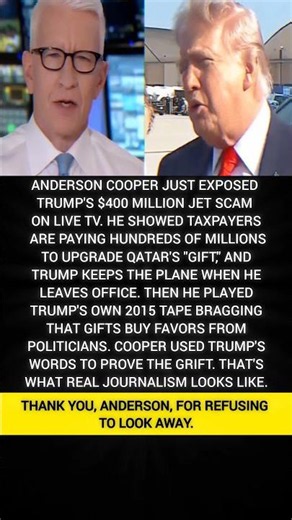 🏆 Title: Anderson Cooper DESTROYS Trump's $400M Qatar Jet Claim LIVE | Viral CNN Moment 🇺🇸