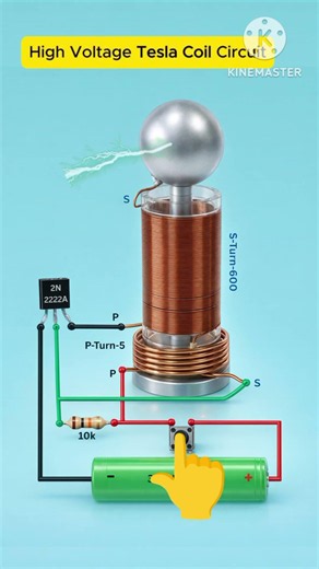 How to Make a Tesla Coil at Home ⚡ DIY Science Experiment #Shorts