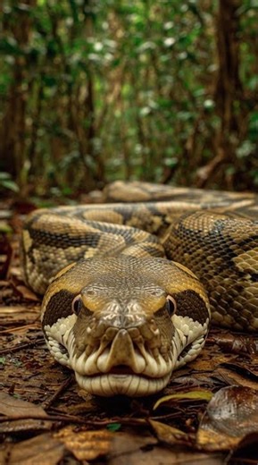 a huge and large python moving in Jungle