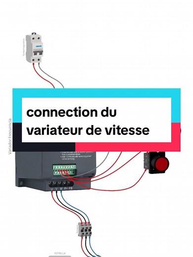 Branchement du variateur de vitesse avec moteur électrique