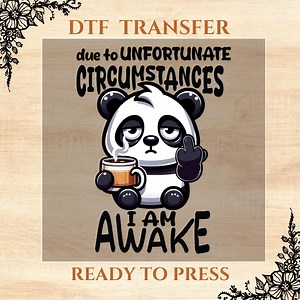 Funny Panda Coffee DTF Transfer: Sarcastic Lazy Morning Animal Iron-on, DIY Caffeine Lover Gift - Etsy