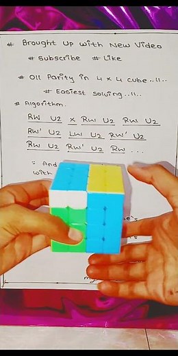Solving oll parity in 4 by 4 cube..easiest way of solving with algorithm... explanation...subscribe💓
