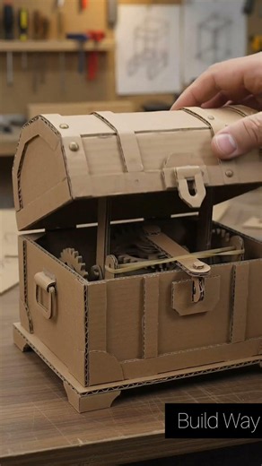 I Built a Cardboard Magic Treasure Chest That Opens With a Finger Snap! ✨📦