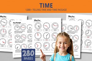 Telling Time Worksheets: 1000+ Math Problems, Grades 2-4 (PDF Printable) - Etsy UK
