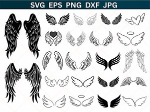 Angel Wings SVG Bundle, Vector Cut Files (instant Download) - Etsy Australia