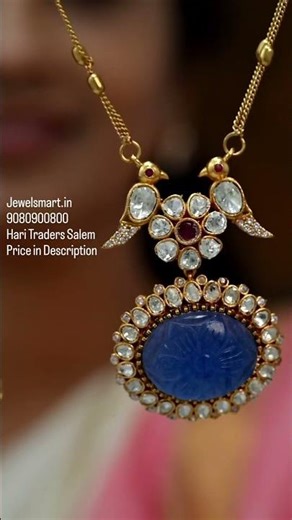 DIWALI EXCLUSIVE! Doublet Stone & Floral Pattern Uncut Kundan Chain Pendant Set #vintagejewelry