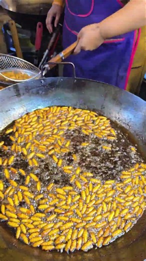 Crispy and delicious fried insects.