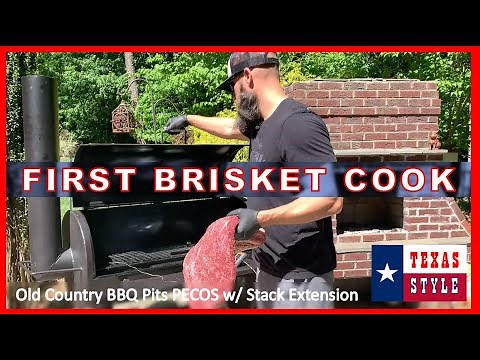 FIRST BRISKET COOK - Old Country BBQ Pits Pecos w/ Stack Extension 🔥