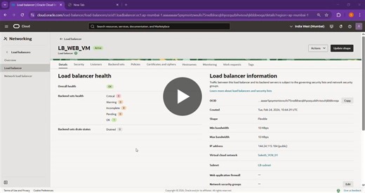 OCI Public Load Balancer Deployment and Testing | Sai Saketh Kaligotla posted on the topic | LinkedIn