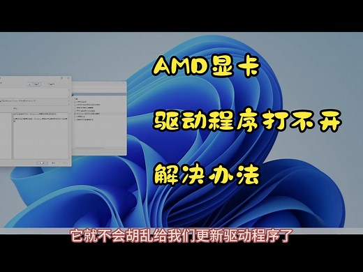 AMD显卡驱动程序打不开解决办法！