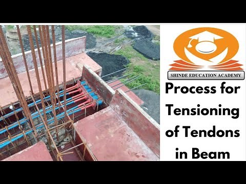 Process for Tensioning of Tendons in Post Tension Beam.