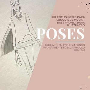Kit With 15 Poses for Fashion Sketching - Ready-to-illustrate Base - Etsy