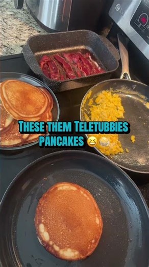 I remember I wanted to be Tinky Winky, the purple one. 🤣🤣🤣 #teletubbies #fyp #pancakes #memories