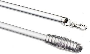 2 Pack - 30" Aluminum Universal Drapery Pull Rod Wand with Metal Snap, 1/2 Inch Wide (Aluminum 30 inch) (30", Aluminum)