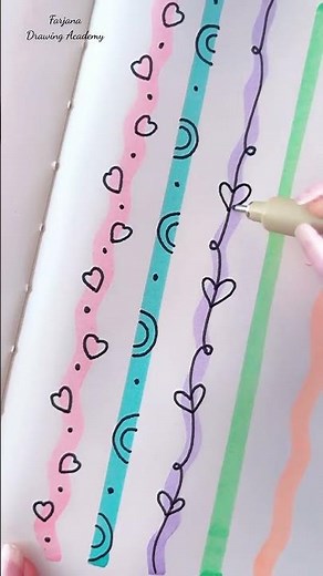Quick and Easy 5 Border Designs for Project File #CreativeArt #Satisfying