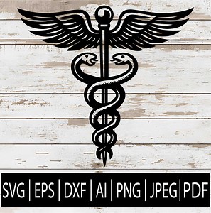 Caduceus Medical Symbol SVG | Doctor Nurse EMT Clipart for Cricut Sublimation Laser CNC | Svg Eps Dxf Ai Png Pdf Jpg Files Digital Download - Etsy