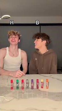 Doing the chapstick challenge with my boyfriend #challenge #couple #relationship #gay #shorts