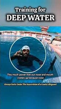 Teaching Beginners In 18ft Deep Water 🏊🏻 #swimmingtips #swimming #deepwater #swimmingpool
