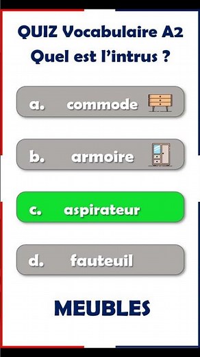 Défi Vocabulaire A2 : Trouve l'intrus en 5 secondes !⏳#learnfrench
