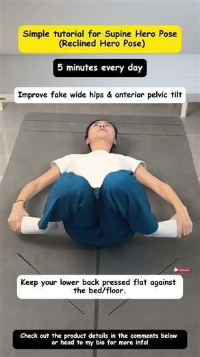 Can't lie flat easily or knees won't close when lying down? This super simple frog stretch