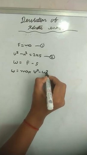Derivation of kinetic energy formula.
