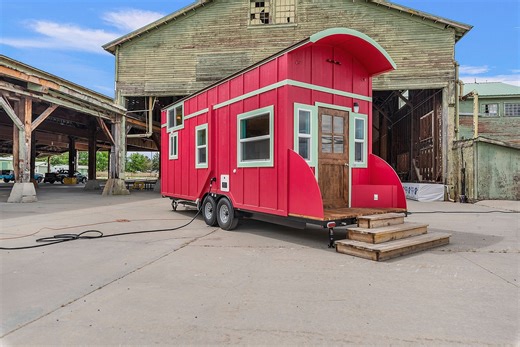 Charming Vardo-Style Tiny Home Includes a Spacious Kitchen and Luxurious Bathroom