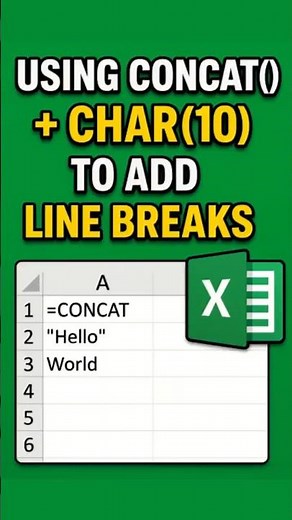 How to add line breaks by using Concat and Char functions #shortvideo