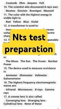 Nts test preparation 2025 | nts 2025 | nts mcqs |