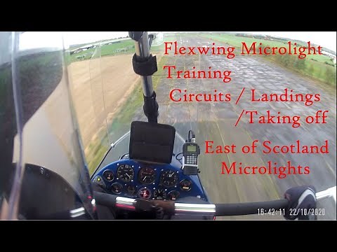 Microlight Flexwing training, overhead joins, circuits, takeoff and landing, East Fortune