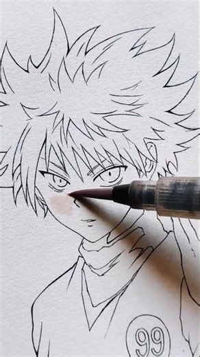 Killua in Bloodlust Mode 😈⚡ Stunning Anime Fanart #shorts #killuazoldyck #hunterxhunter