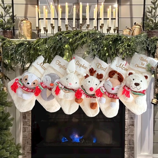 Personalized Stockings Kids and Family, White Christmas Stockings Red Stockings Pet Stocking 3D Animal Characters Dog Stocking Cat Stocking - Etsy