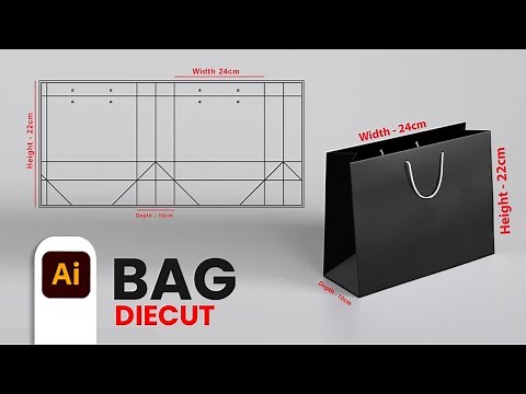 Bag deicut Design in illustrator | Packaging Bag Deicut & Dieline