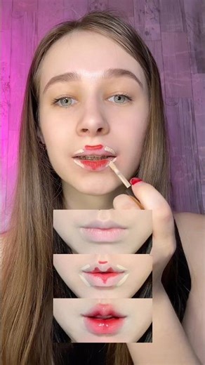 Let's try this lip gradient 👄 #makeup #beautyhacks