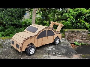 How to make a cardboard sports car at home easy
