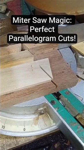 Miter Saw Magic: Perfect Parallelogram Cuts! #shorts #woodworking