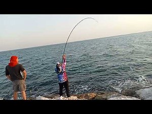 SHORE CASTING FISHING.ROD FIELD TEST.OKUMA WAVE POWER ROD FISHING